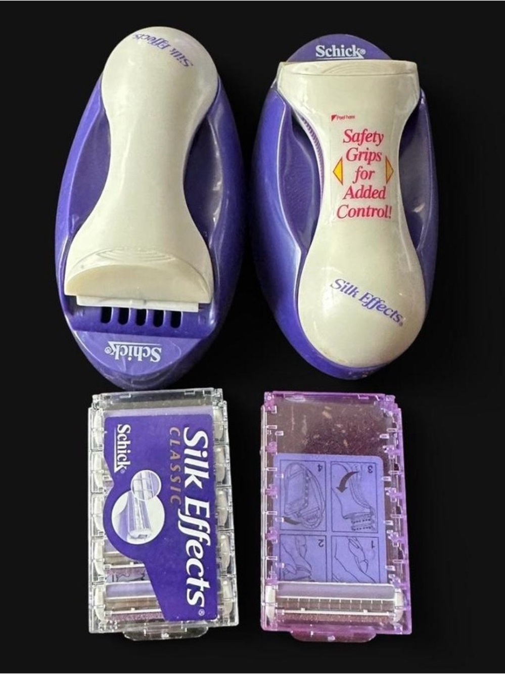Schick Silk Effects Razor Handles & Cartridges - White and Purple
